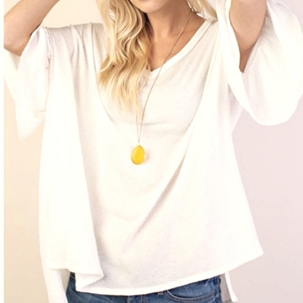 NEW Oversized Ruffle Sleeve Hi-low Top Shirt in package with tags NWT